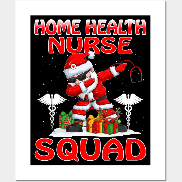 Christmas Home Health Nurse Squad Reindeer Pajama Dabing Santa Wall Art by intelus